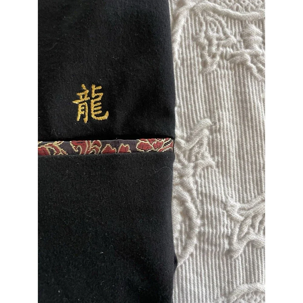 Amazing Grace Asian Shirt Mandarin Collar Braid-Button Dragon Logo Ladies XL